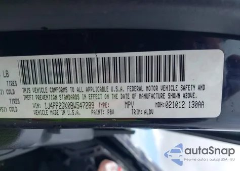 2011 Jeep Liberty Sport z USA, uszkodzony, nr VIN 1J4PP2GK0BW547289